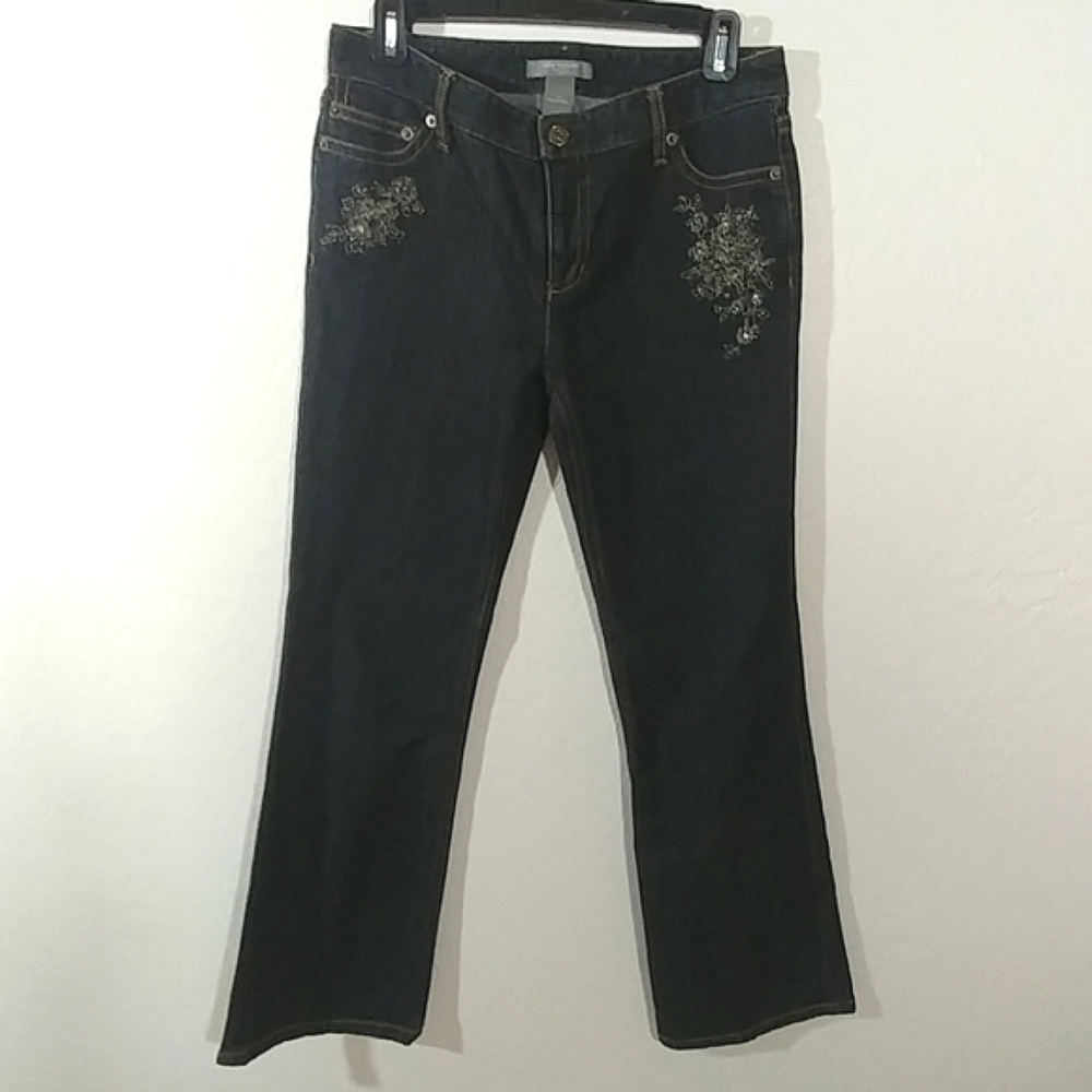 Anne Taylor Dark wash Embellished Jeans Boot 4P